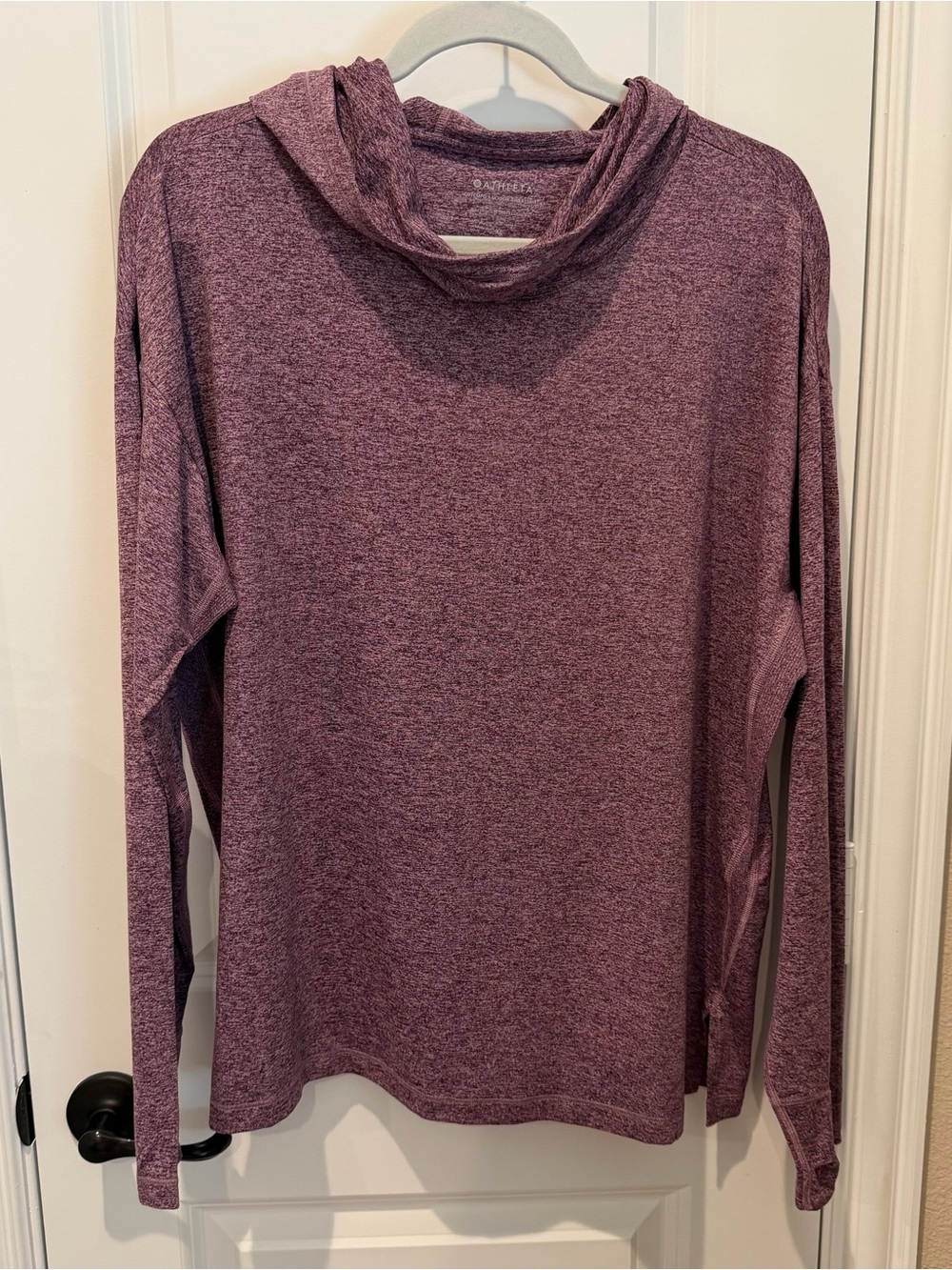 Athleta Uptempo Elevate Hoodie Sweatshirt Pinot Plum Heather